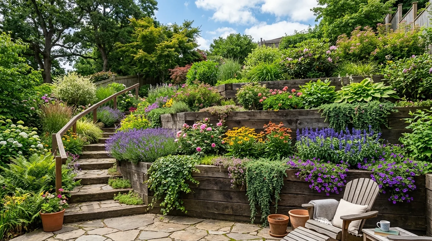 Seating Area Built Into a Lower Level